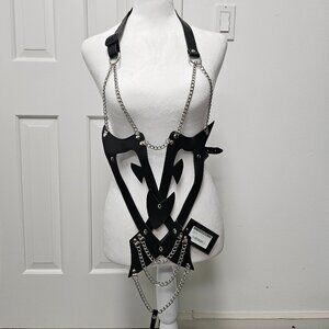 Fetish Factory - Open Breast Harness With Chain
